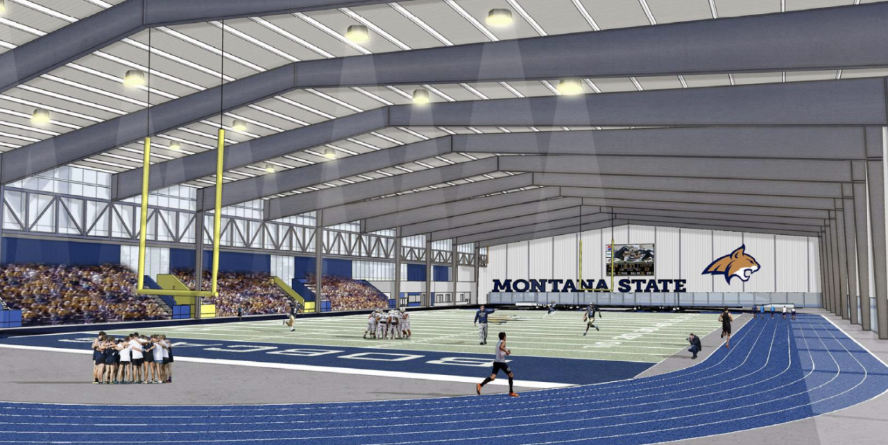 An inside rendering from the 20-year Athletics Master Plan for Montana State's proposed indoor facility.
