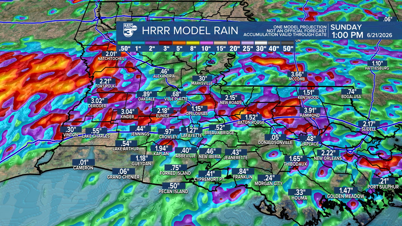 Extended HRRR Accumulation Acadiana.png