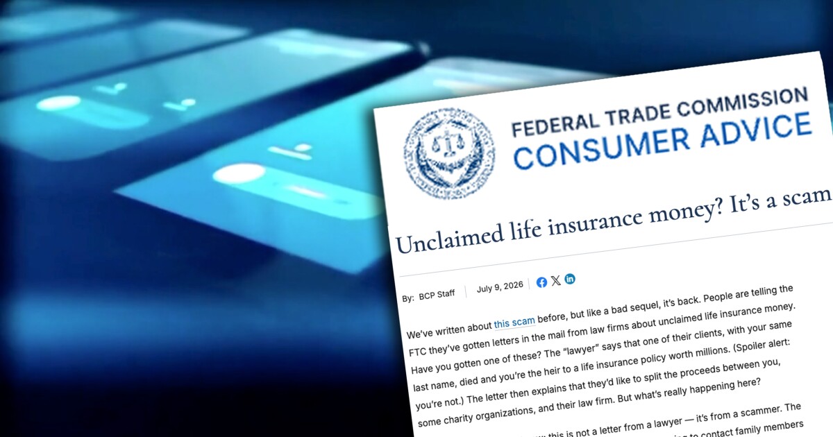 FTC warns of revived 'unclaimed life insurance' scam, which has targeted Coloradans