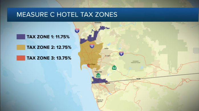 City of San Diego TOT hotel tax zones