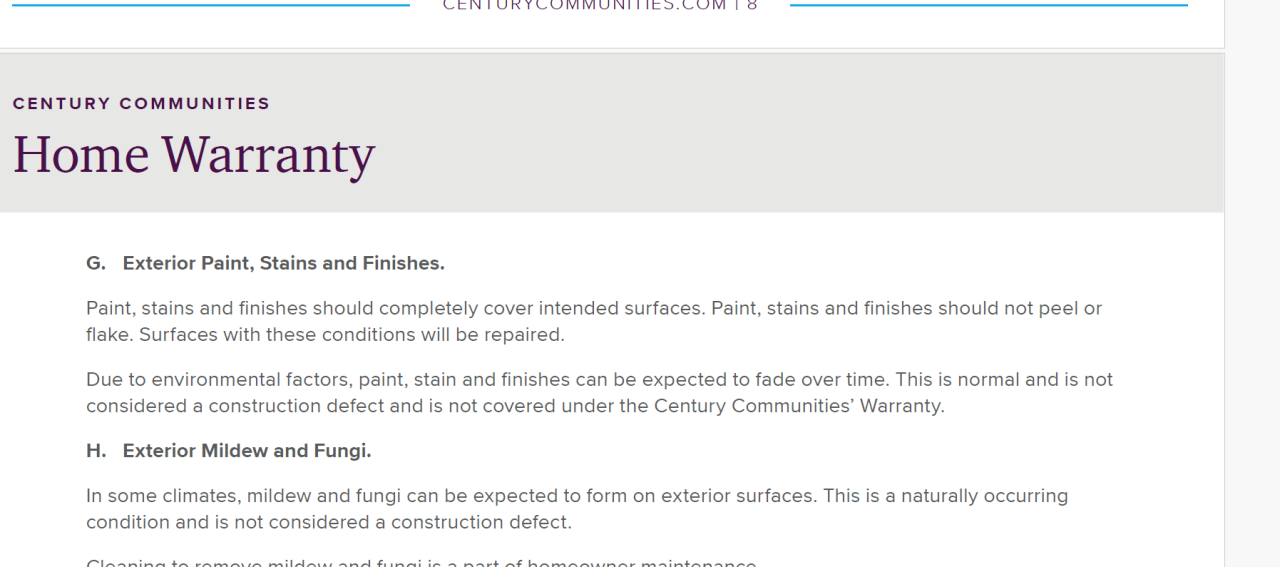Century Community Warranty