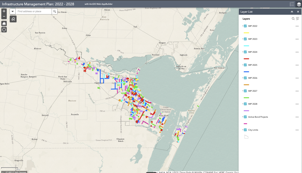 Interactive Corpus Christi Map of Street Repairs