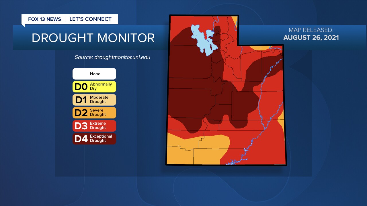 Utah drought map 8/27/21