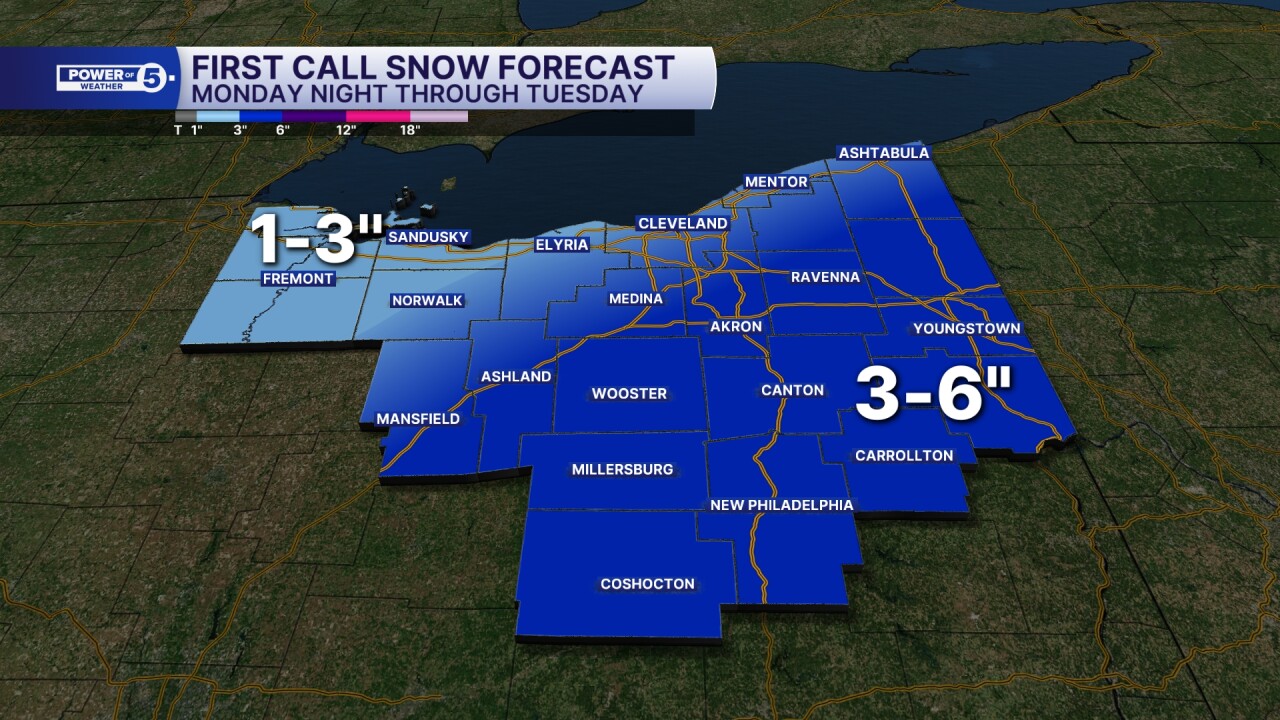 First call snow forecast, November 30