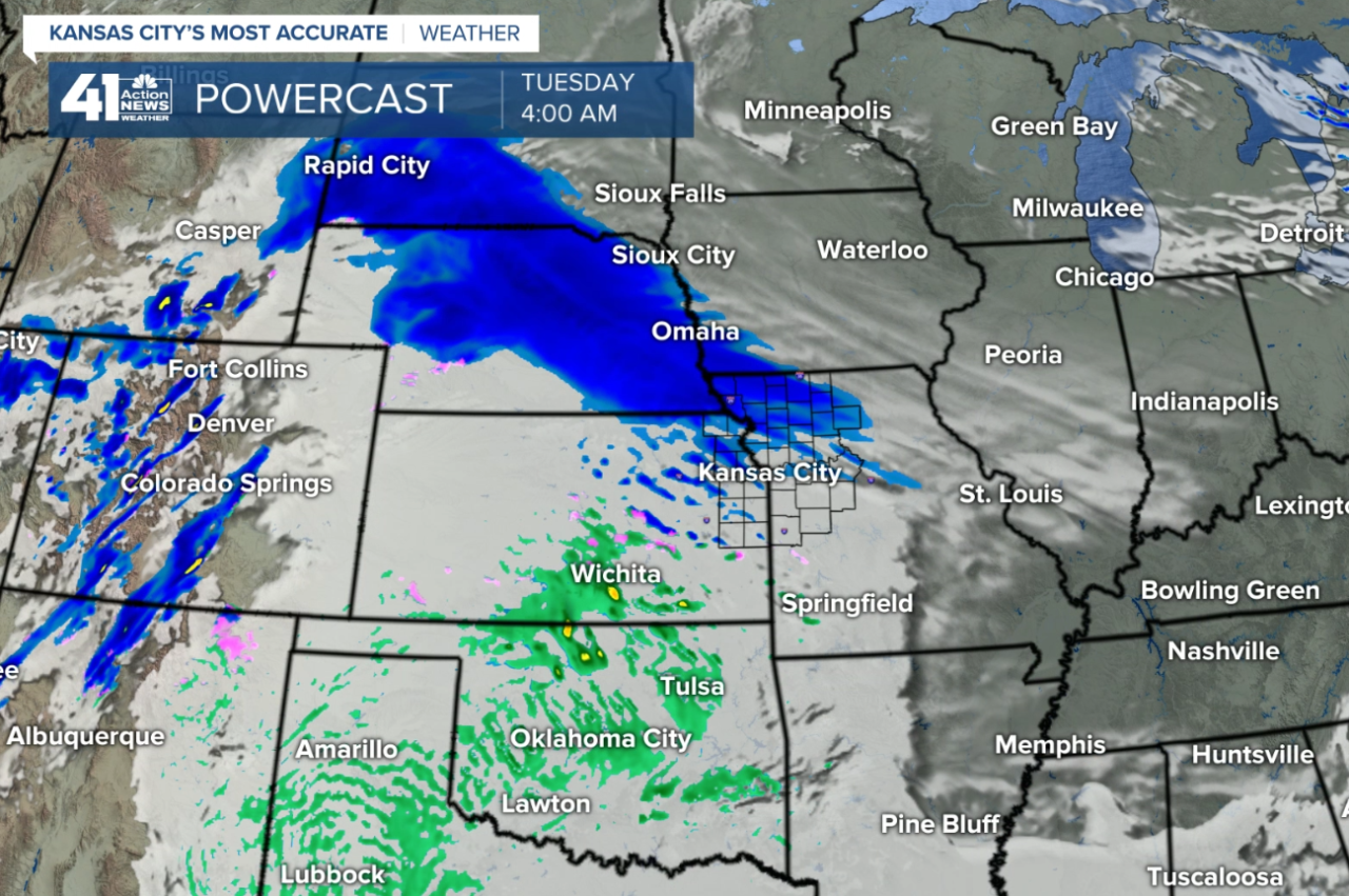 Forecast at 4 AM Tuesday