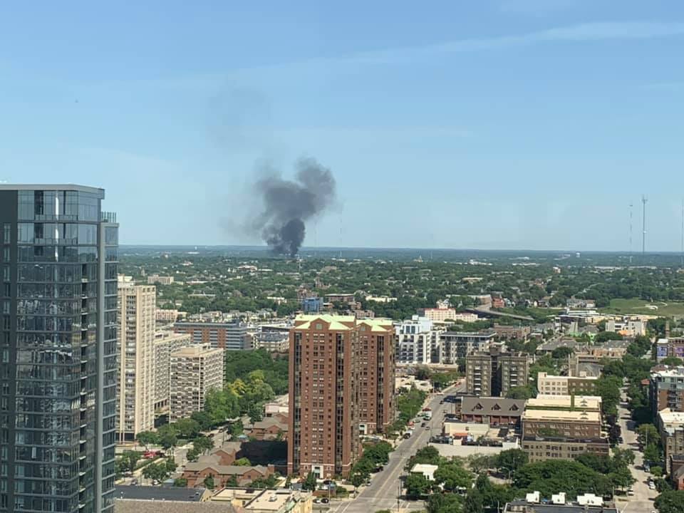 US Bank Building smoke photo