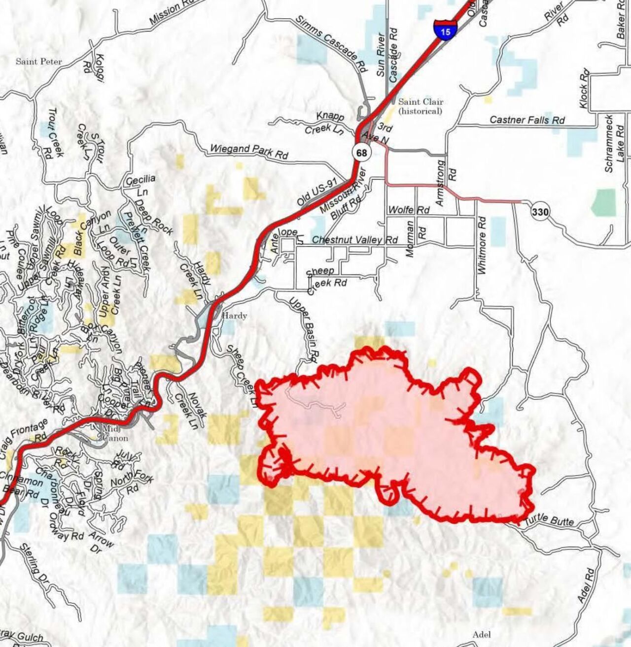 Harris Mountain Fire perimeter map