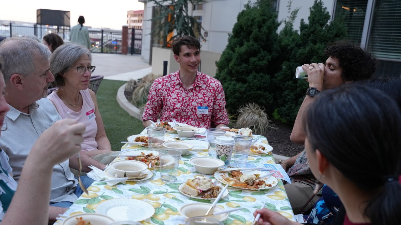 Charlie and guests at the supper club celebration