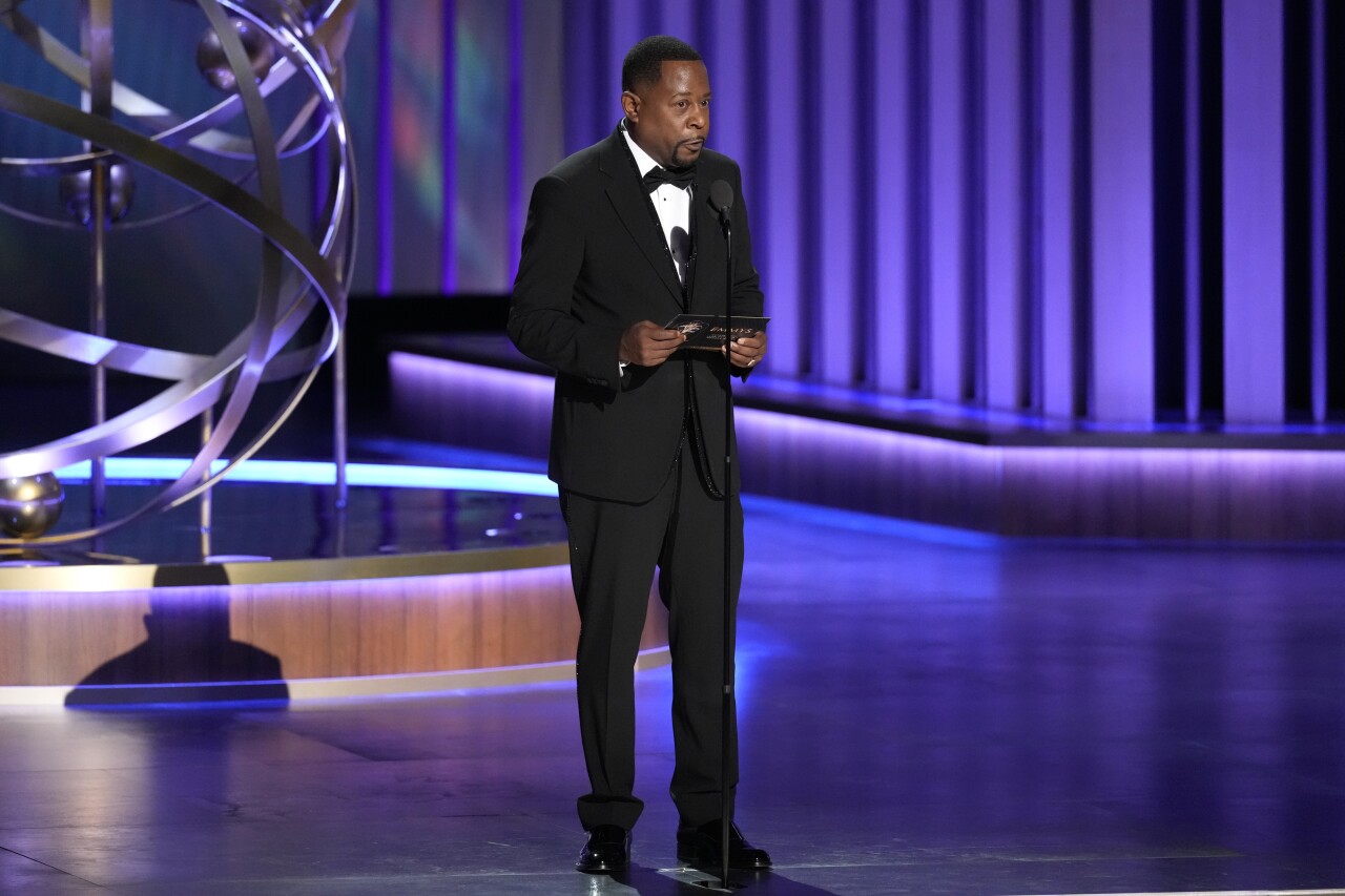 Martin Lawrence presents award for outstanding lead actor in a comedy series during 75th Primetime Emmy Awards, Jan. 15, 2024