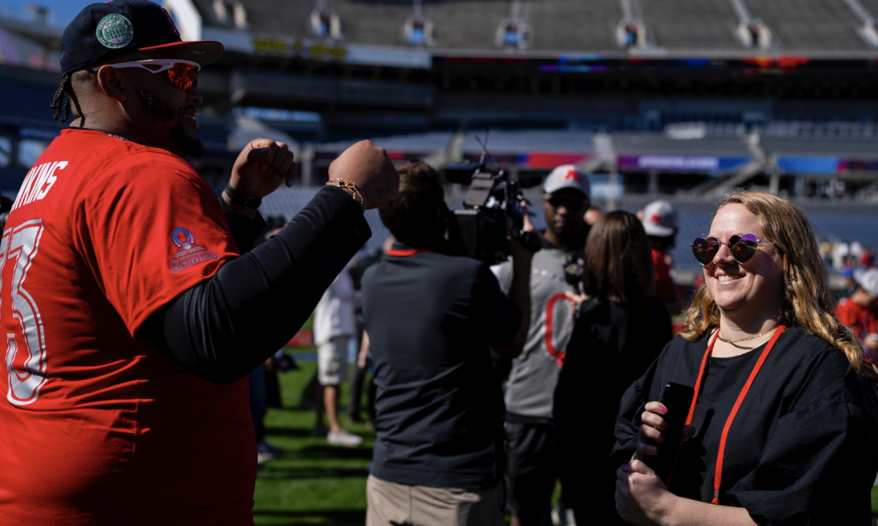 Kelsey Sweet and Dion Dawkins