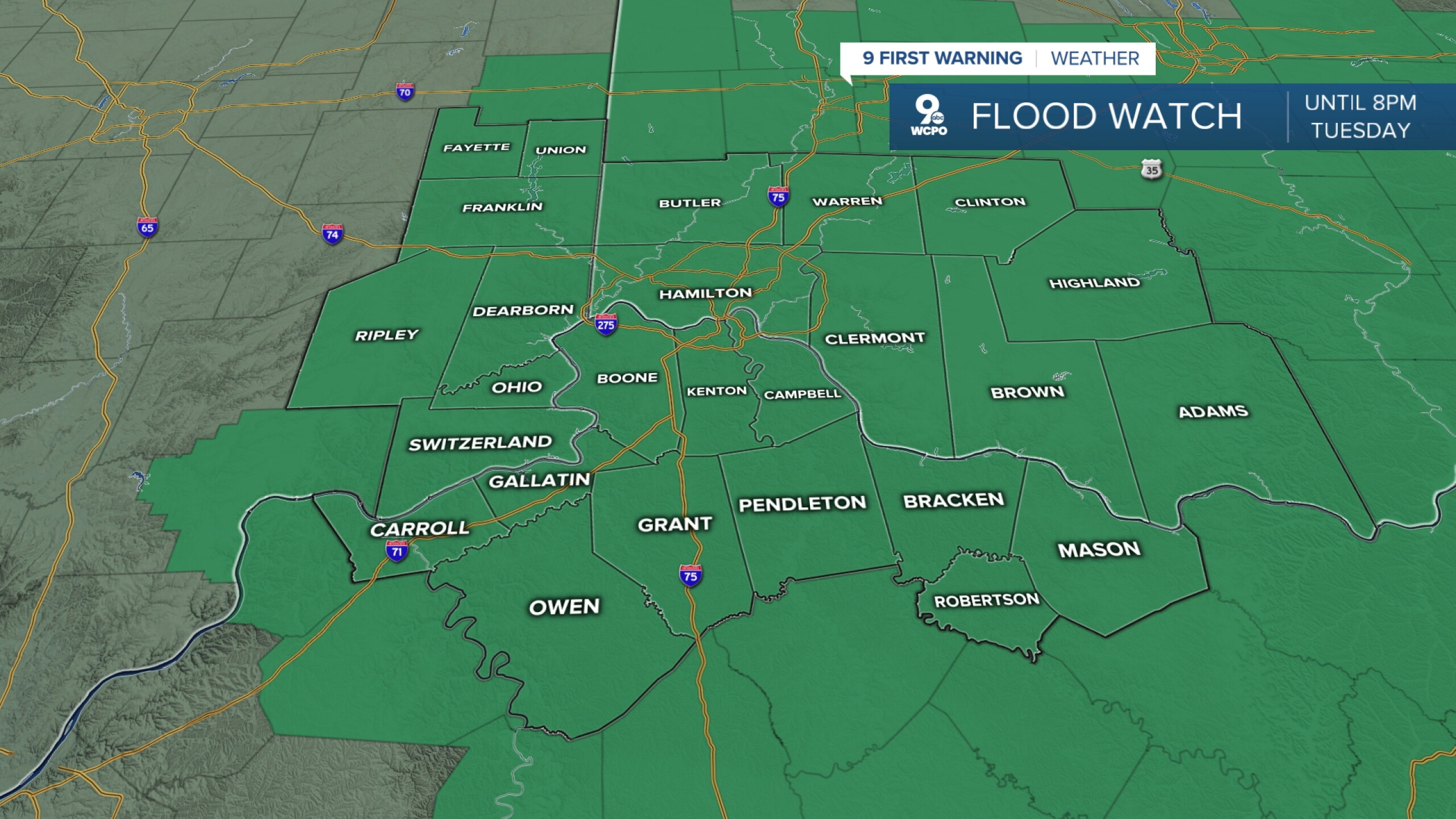 Weather Alert Day for severe weather and flooding possible