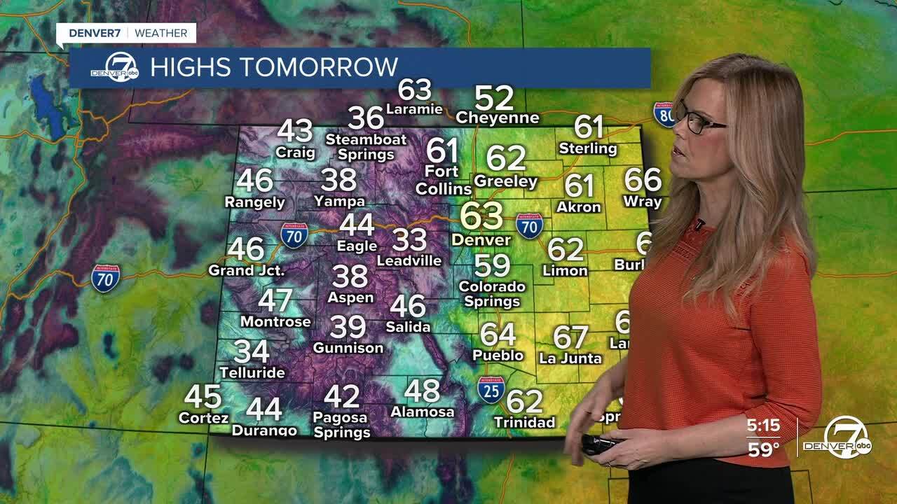 Highs on Monday statewide