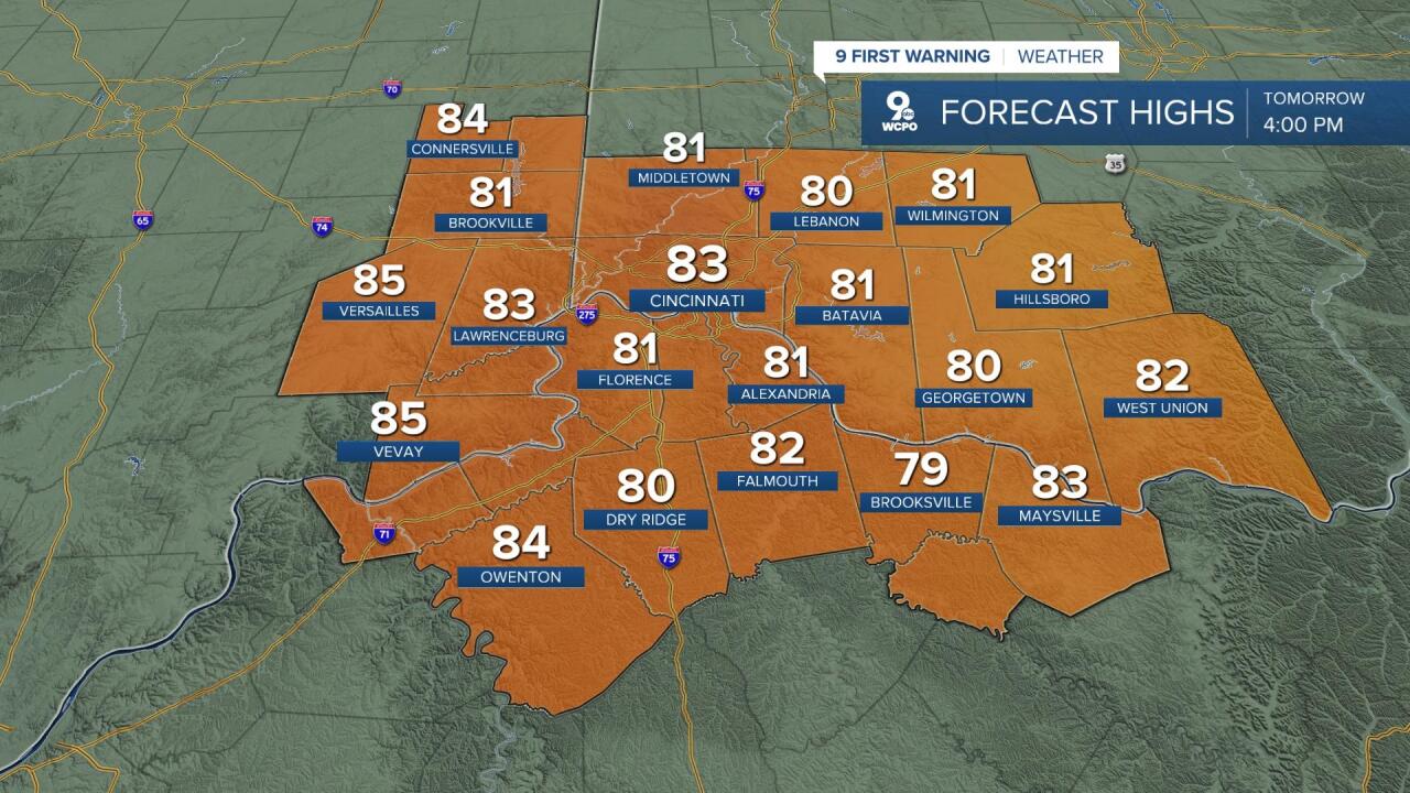 Tuesday highs