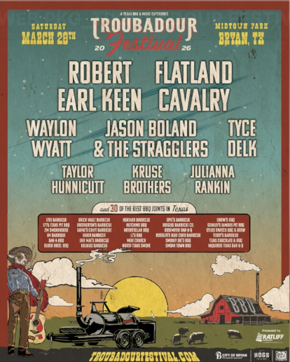 New stage, same smoke: the annual Troubadour Festival finds new home in Bryan's Travis Bryan Midtown Park