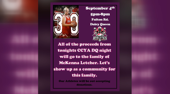 CCYA Dairy Queen event to help McKenna Letcher's family