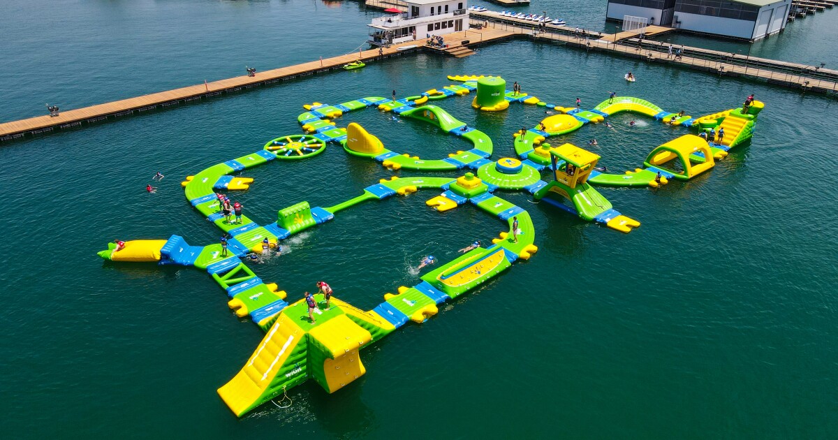 A large, inflatable obstacle course opens at Lake Pleasant