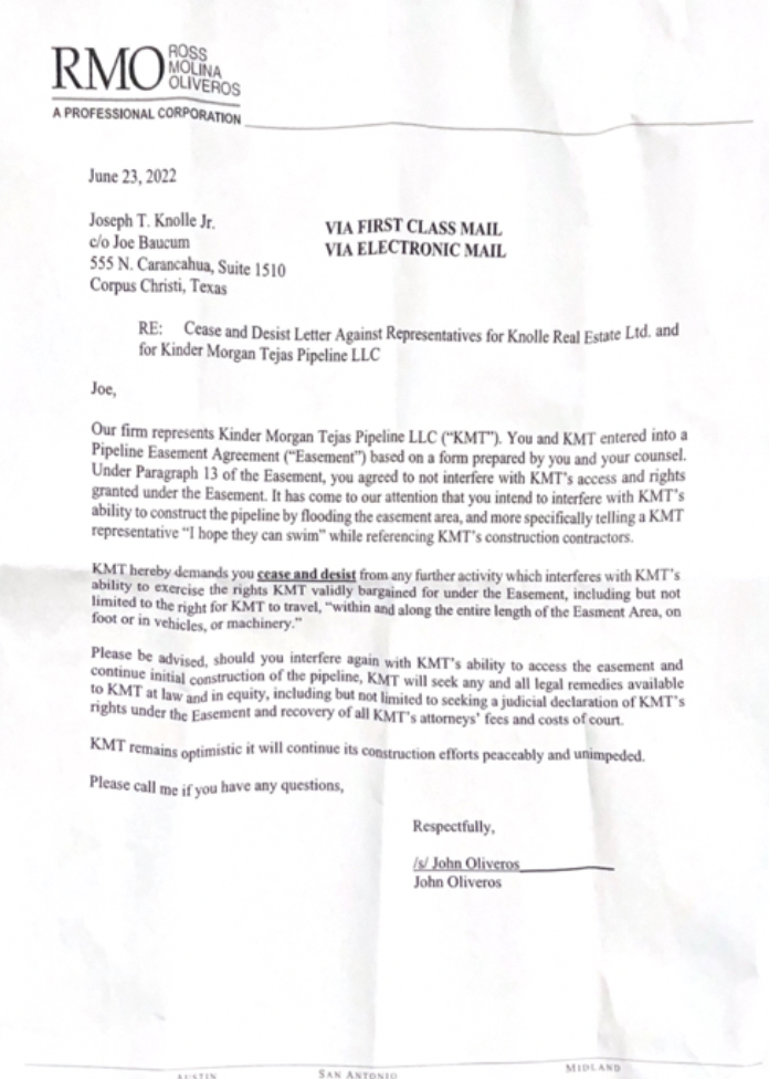 Cease of Desist Letter