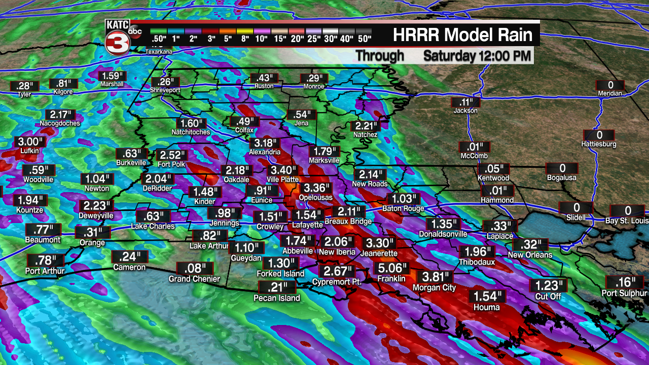 Extended HRRR Accumulation Acadiana.png