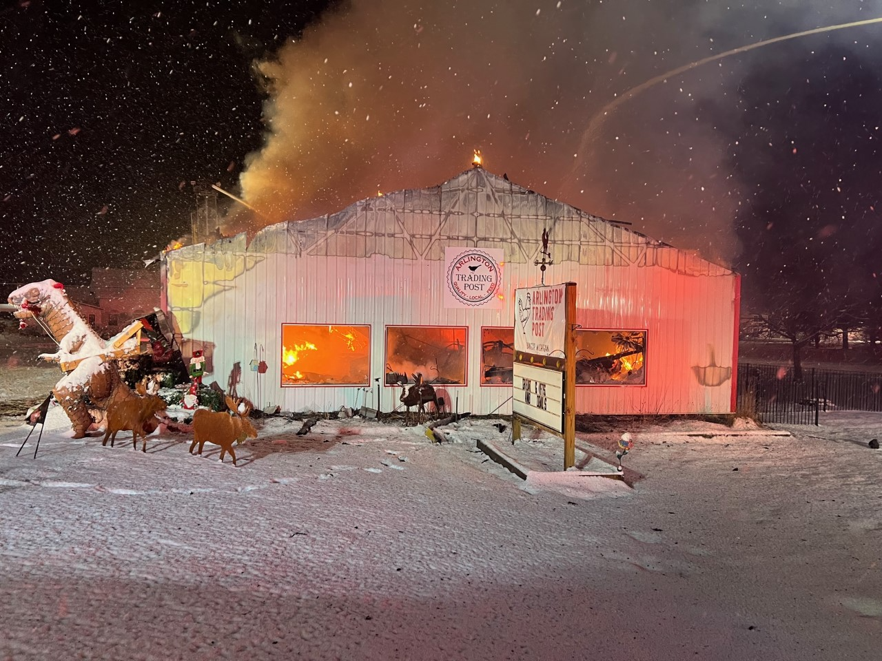 Arlington Trading Post Fire in Bangor