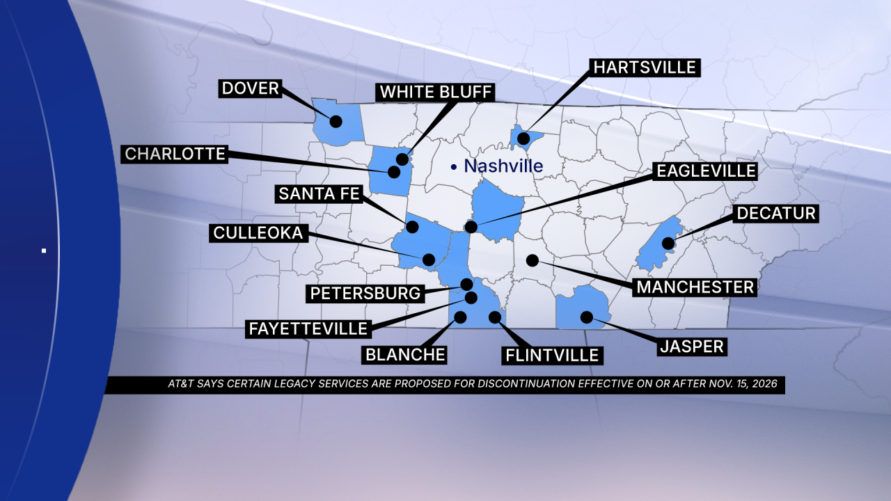 AT&T Retired Landlines Map