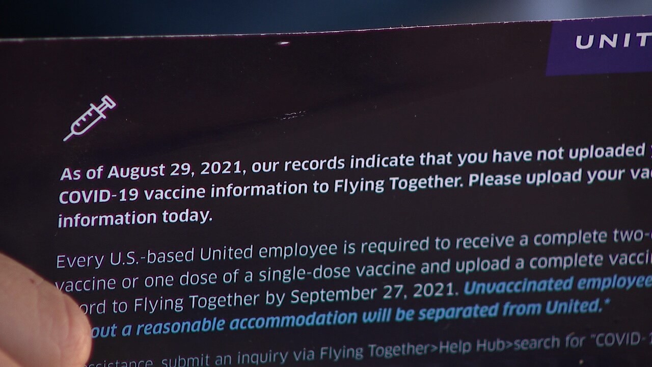 United Airlines vaccination mailer