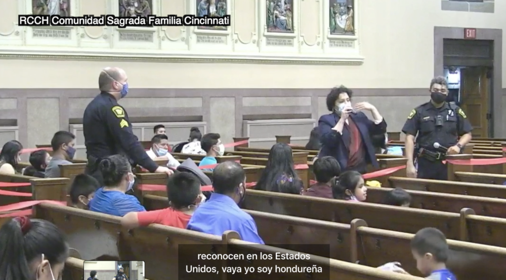 About 150 people gathered to receive advice from police and bank officials