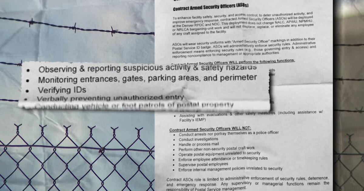 Posol Insecto Postal Inspection Service deploys unarmed, armed guards to facilities
