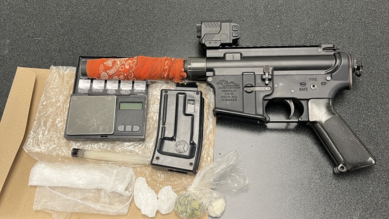 A weapon, drugs and scale that sheriff's deputies found in a vehicle that led police on a high-speed chase Sunday, March 8, 2026, through Fond du Lac and Dodge Counties.