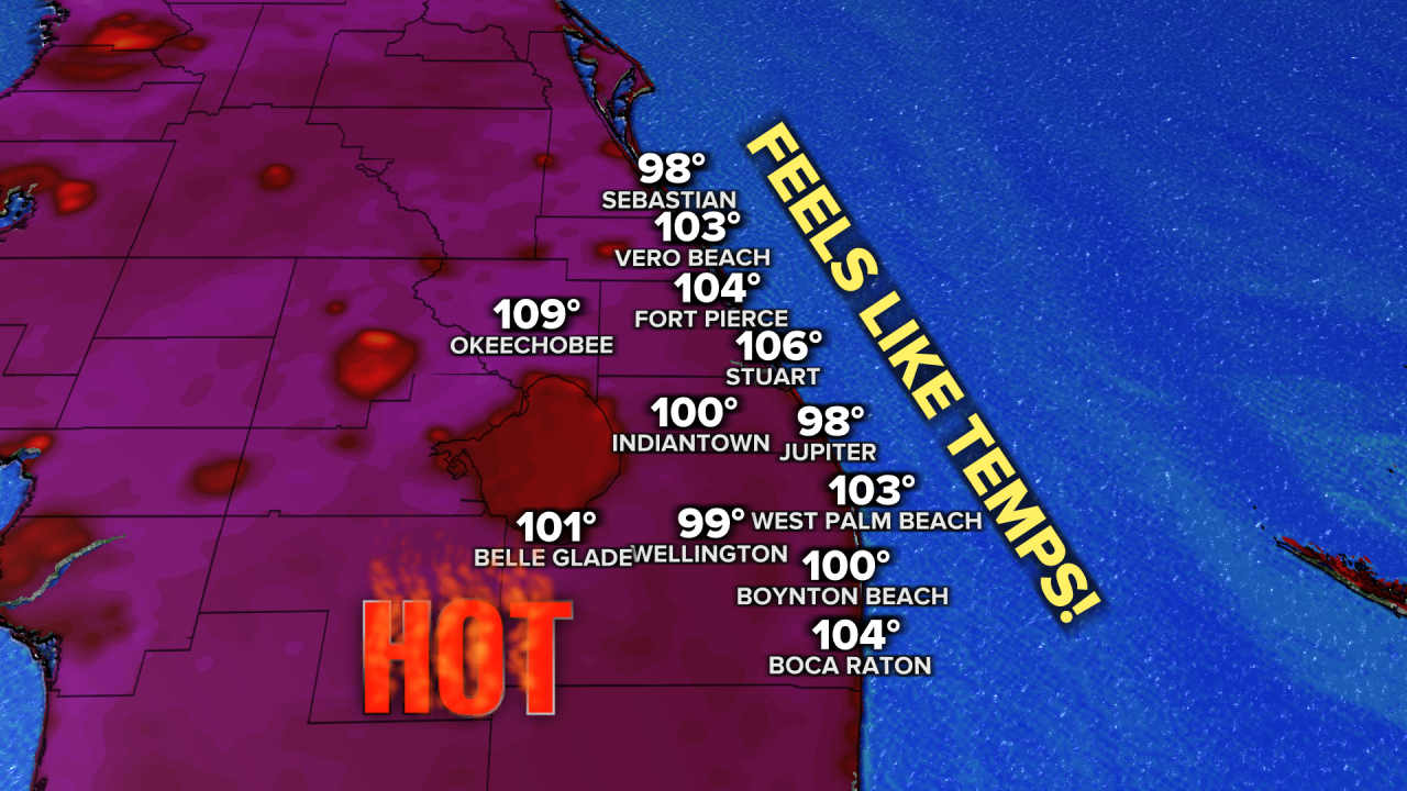 Heat index July 21, 2025 