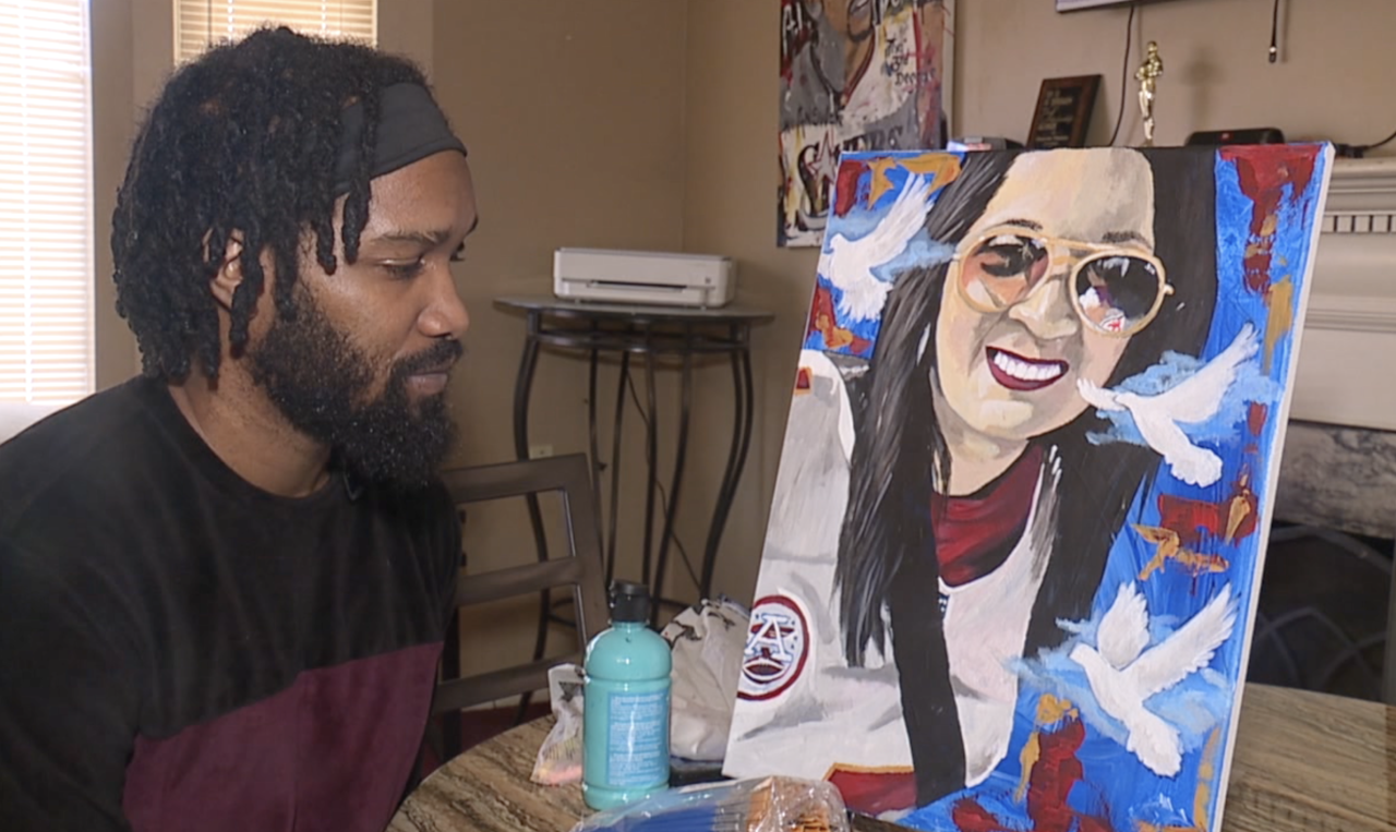Artist paints Lisa Lopez-Galvan