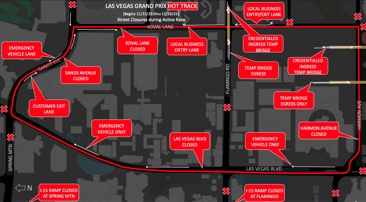 Las Vegas Grand Prix hot track closures