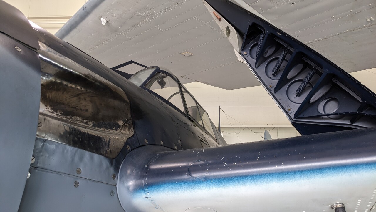 FM2 Wildcat folded wing