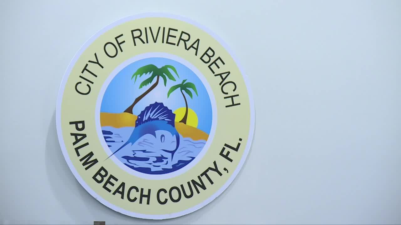 City of Riviera Beach emblem on wall at City Council meeting, Feb. 21, 2024