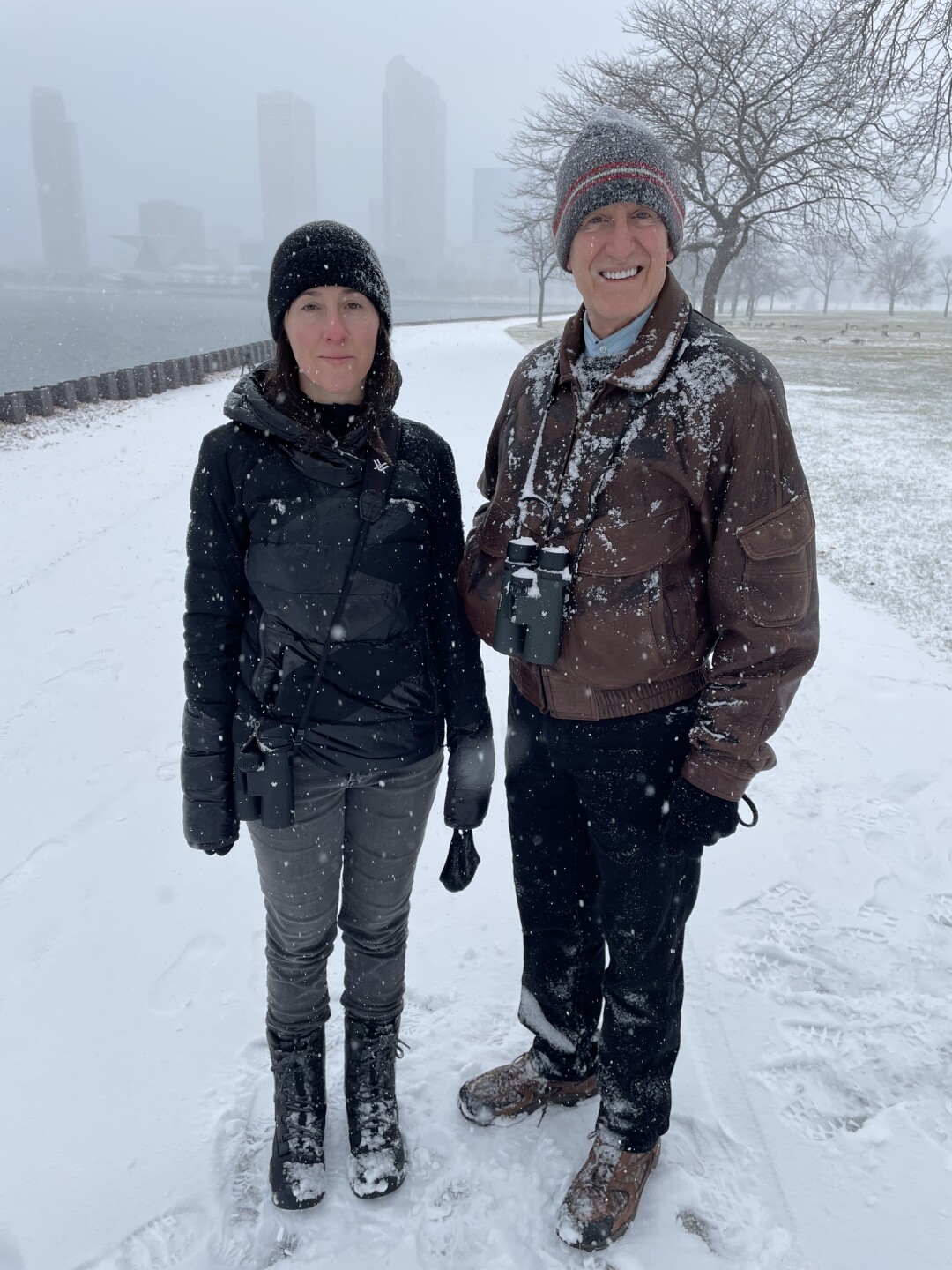 Bird watchers Rob and Emily Grandy