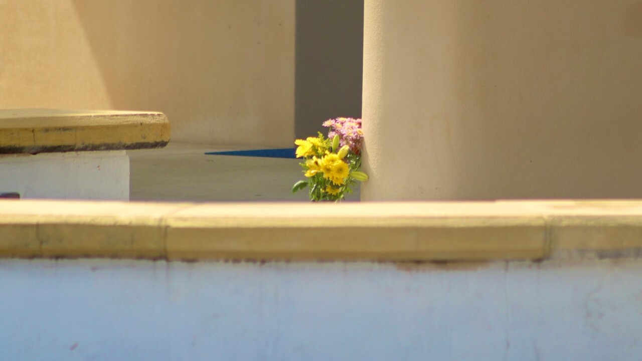 Flowers at the auditorium at Alexander W. Dreyfoos School of the Arts in West Palm Beach on May 16, 2022.jpg