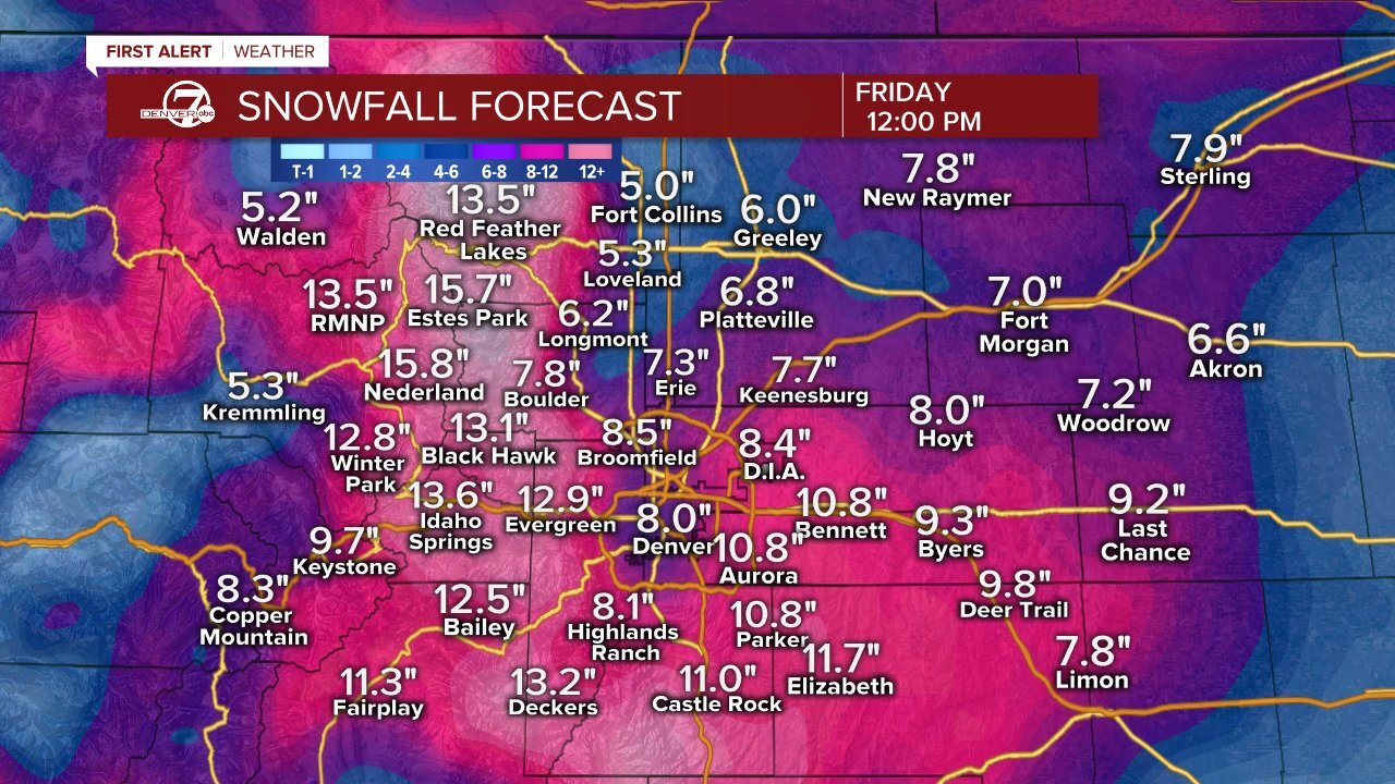 Latest Colorado snow forecast "Potent" storm could dump 8+ inches