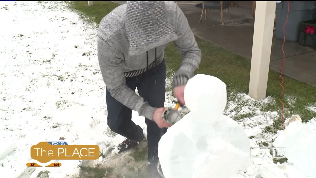 It’s an ice sculpture! Can you guess what it is?