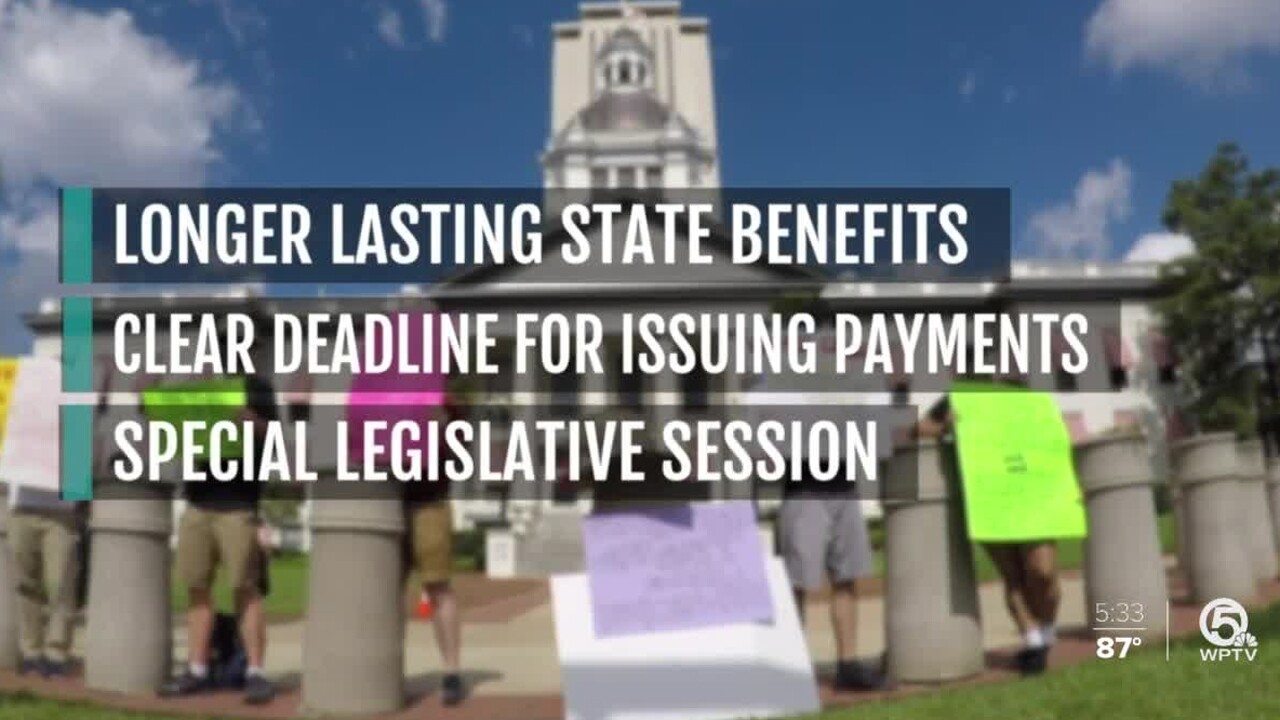 Protesters in Florida are calling for changes to the unemployment system after a series of problems since the downturn in the economy.