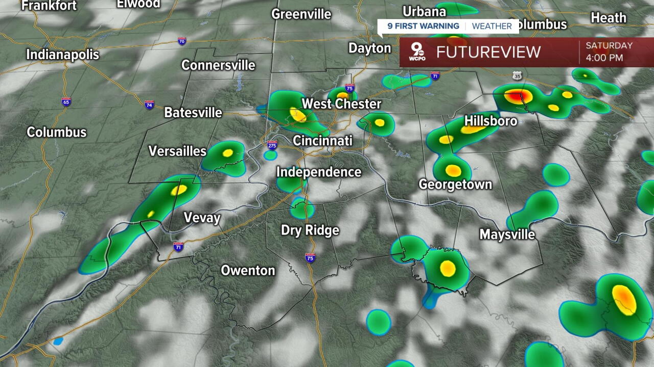 Saturday Isolated showers