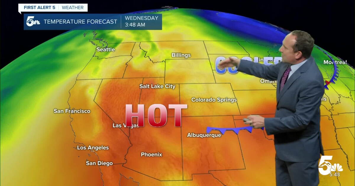 A hot and gusty Tuesday with a few isolated thunderstorms over Colorado