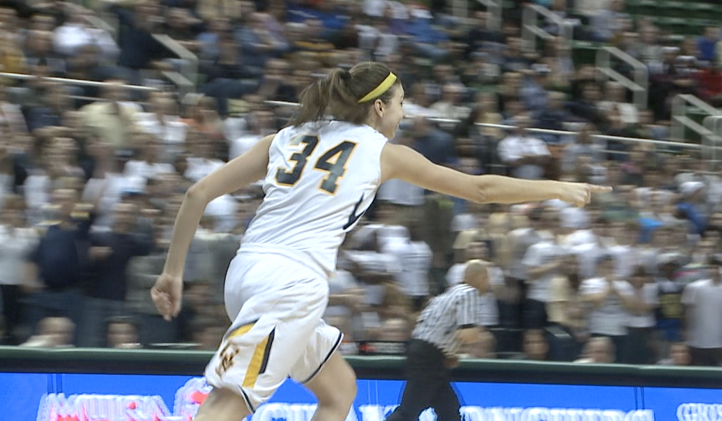 Abby Cole gets back on defense after a score
