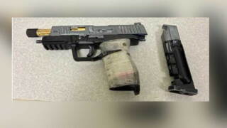 A 17-year-old student at Rickards High School was arrested after this black metal airsoft pistol was found on campus on Oct. 15, 2026.