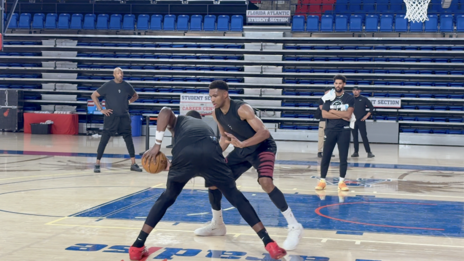 Bam and Giannis Day 1 Miami Heat Training Camp