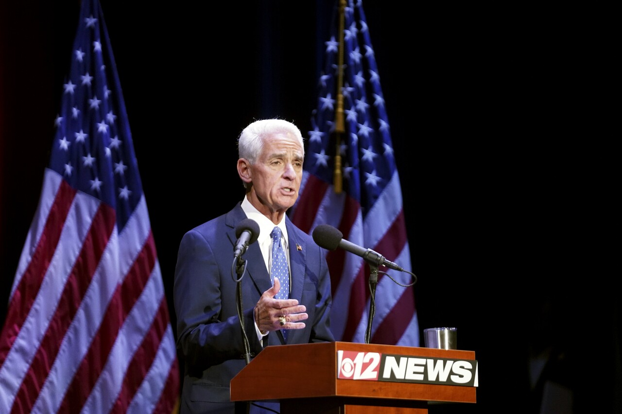 Charlie Crist speaks during Florida gubernatorial debate, Oct. 24, 2022