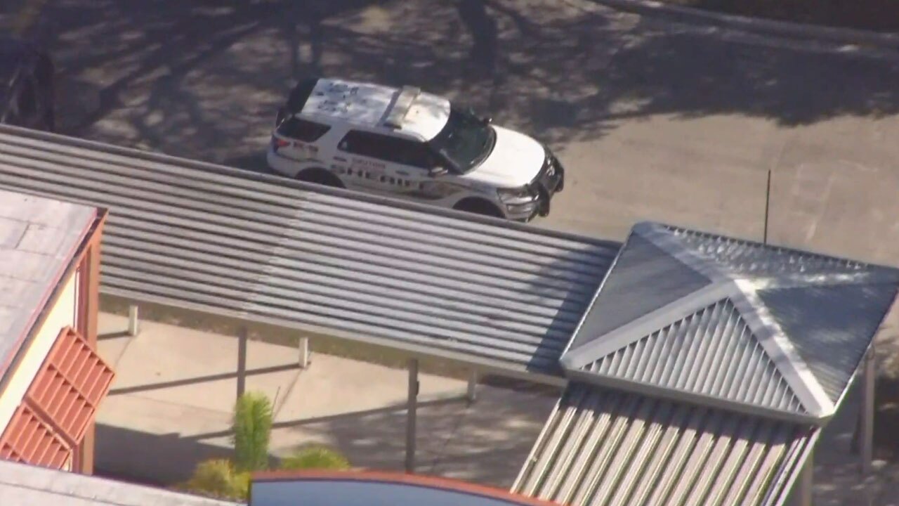 St. Lucie County Sheriff's Office vehicle outside Lincoln Park Academy on Dec. 16, 2021