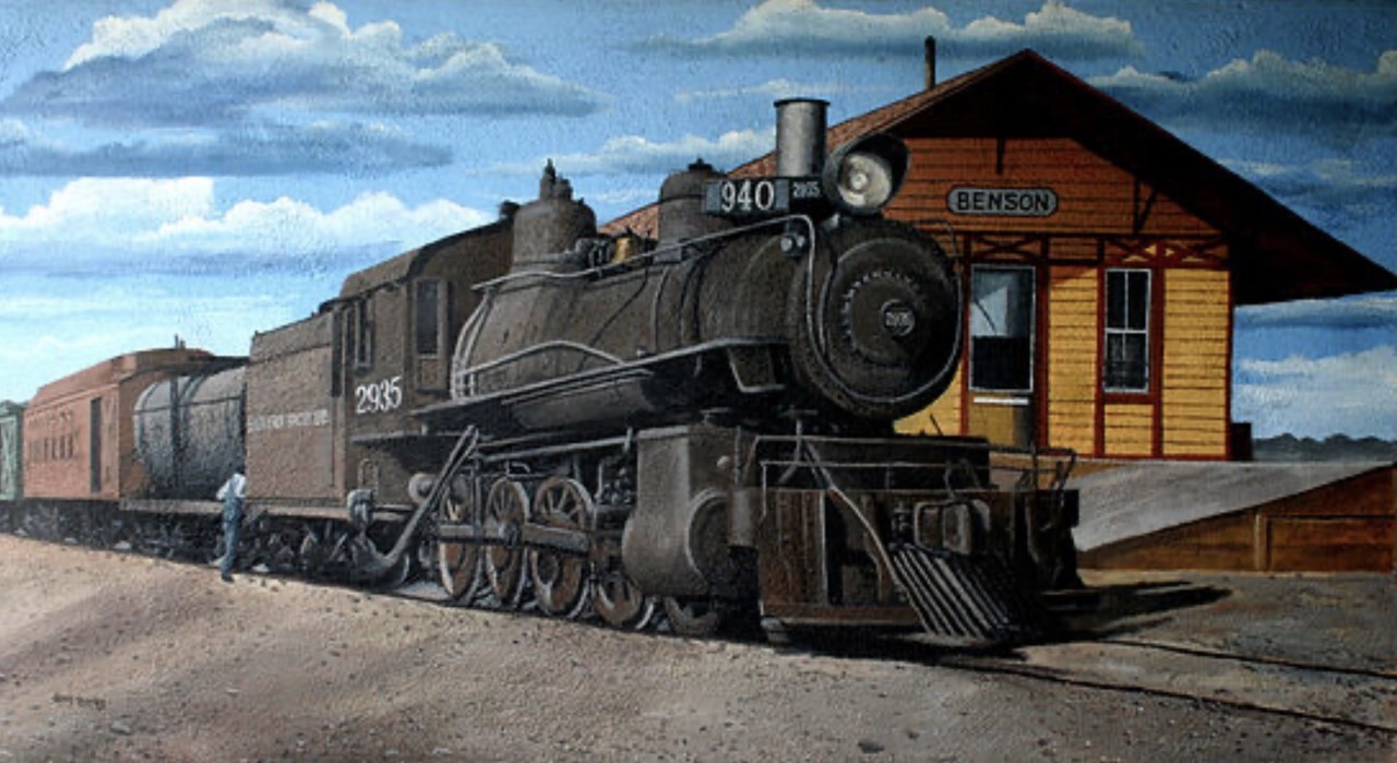 Benson mural of depot