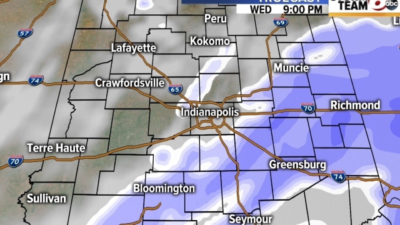 TIMELINE: Snow coming this afternoon