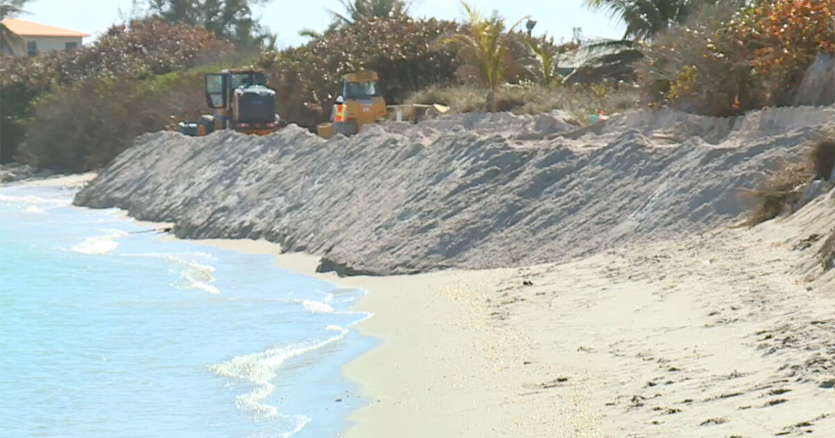 Crews make progress restoring beach after coastal erosion emergency