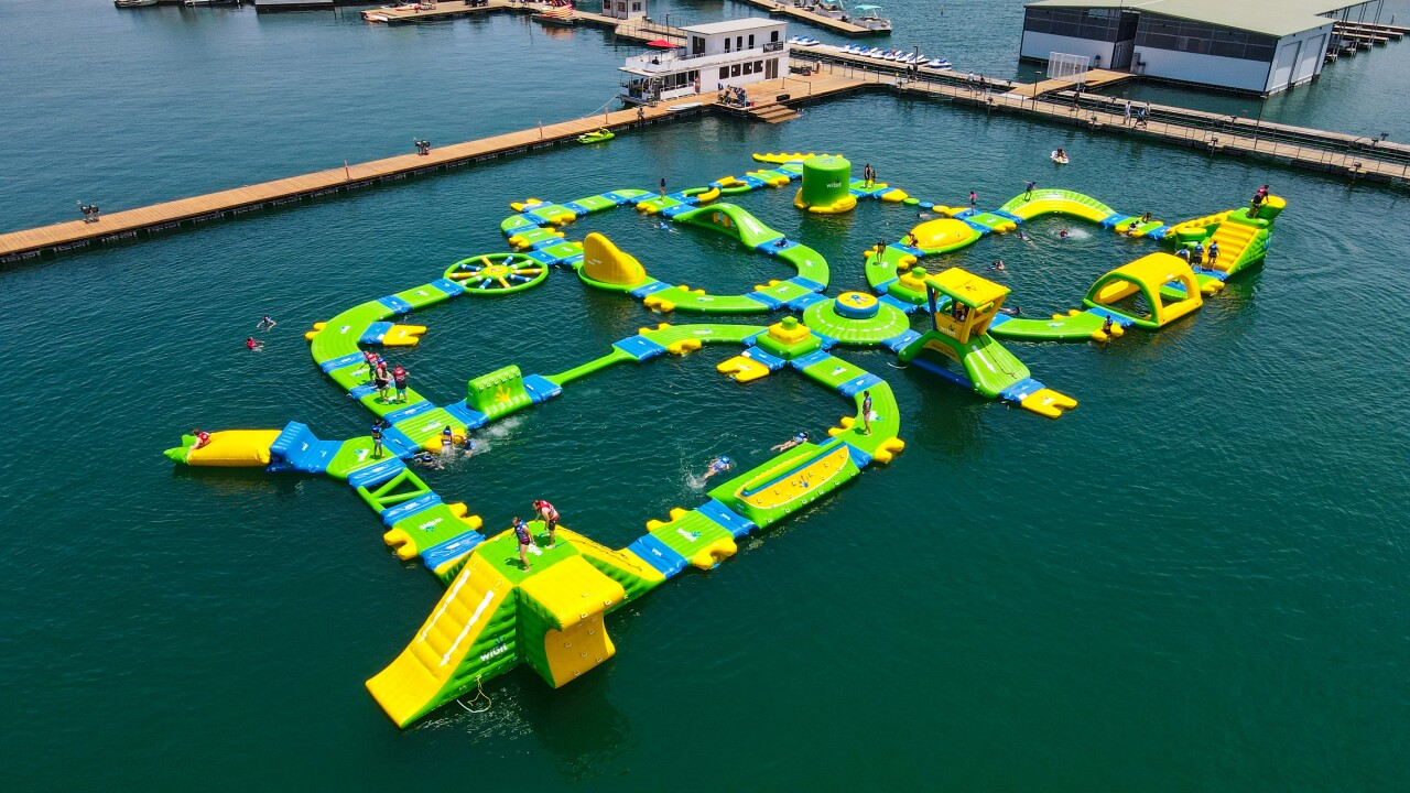 A large, inflatable obstacle course opens at Lake Pleasant