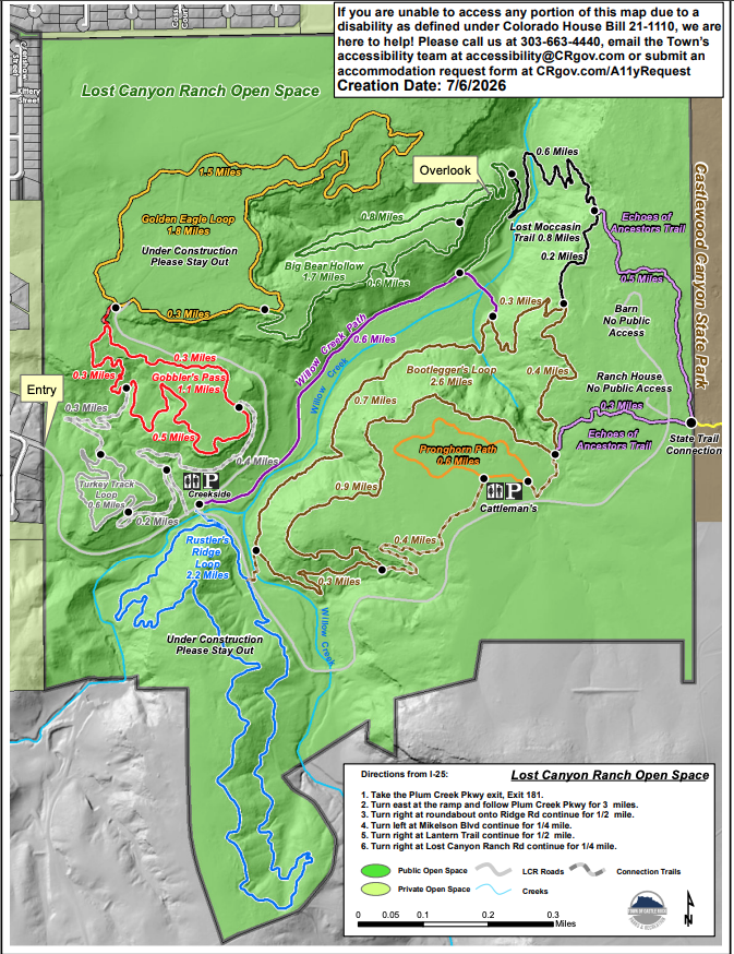Lost Canyon Ranch Open Space map as of July 15 2026_Town of Castle Rock
